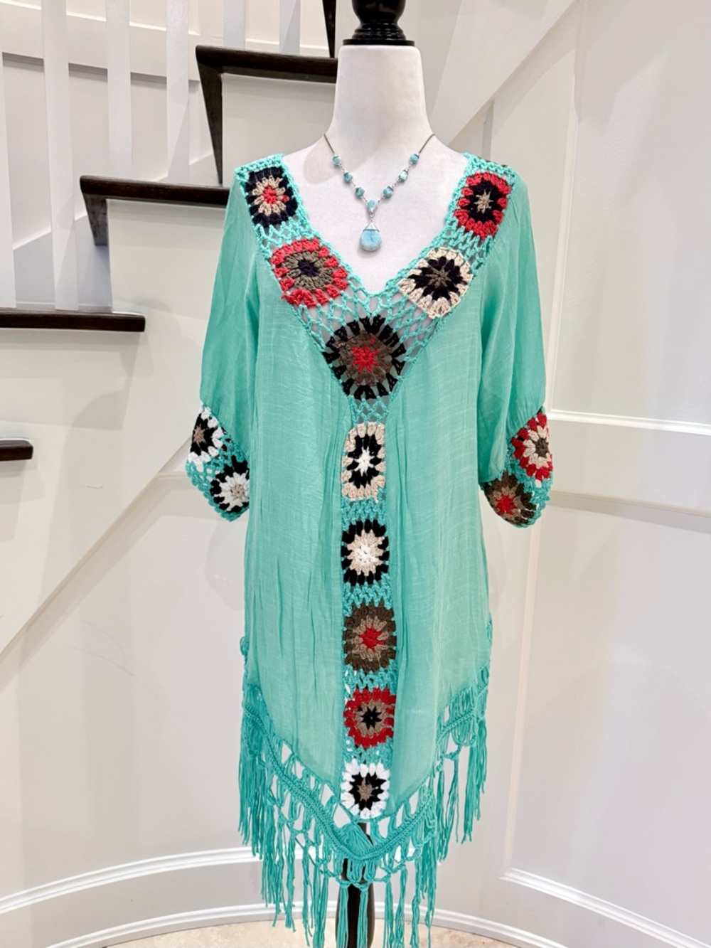 NWT! Boho Crochet Beach Coverup or Western-Style Dress